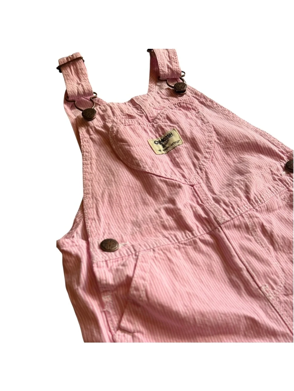 OshKosh B’gosh Pink Pinstripe Heart Overalls